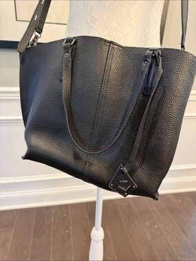 Like New Botkier Black Pebbled Leather Tote with Adjustable Strap